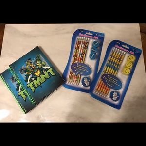 2 E-Clips Stationary Sets & KidStreet TMNT Notepad